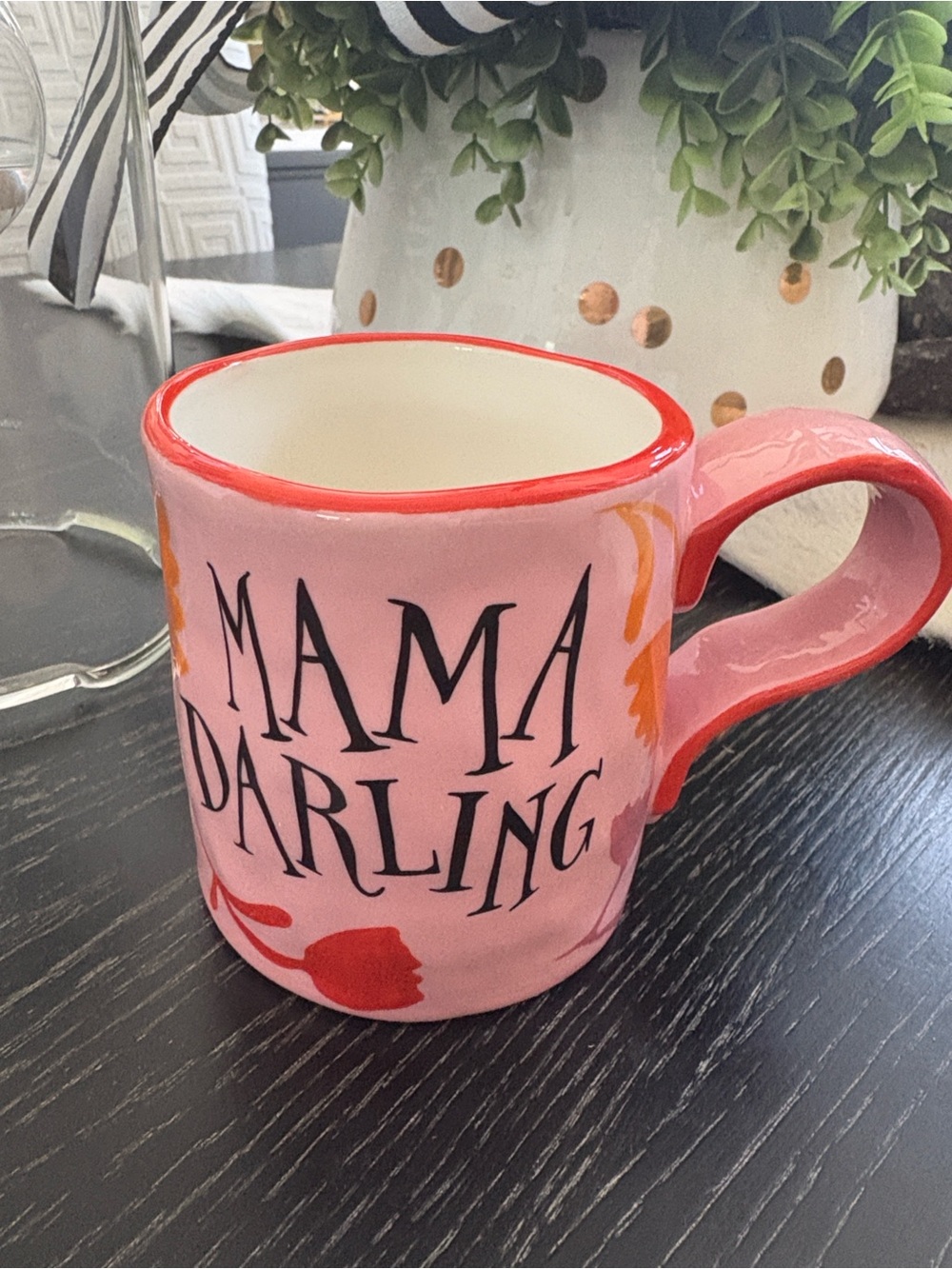 Pink "Mama Darling" Ceramic Coffee Mug - Anthropologie